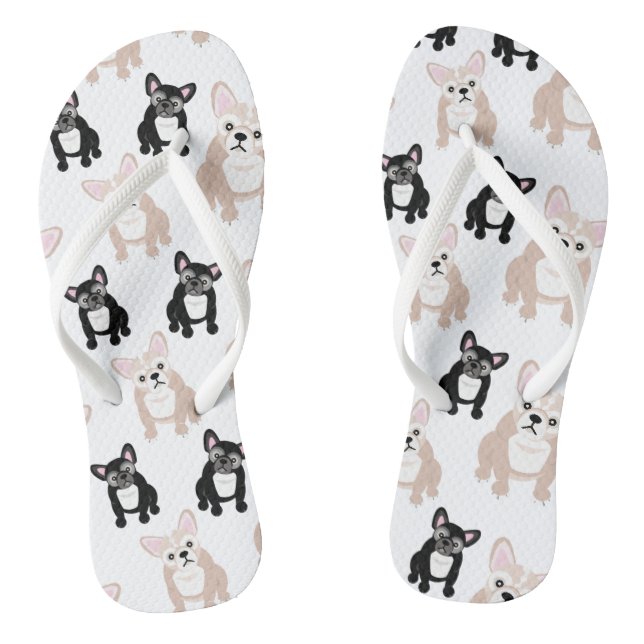 Tongs Motif mignon de Français de bouledogue français (Semelle)