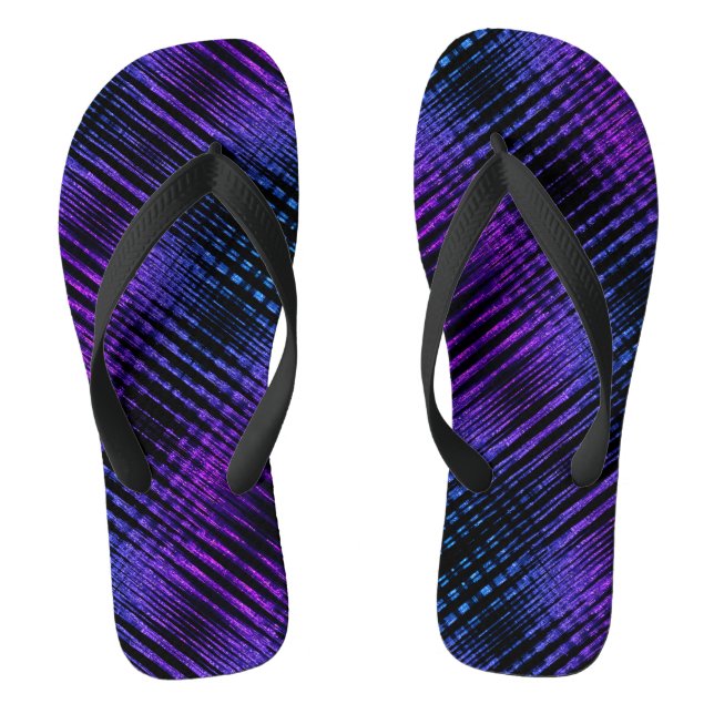 Tongs Motif moderne des vagues de sine violet (Semelle)