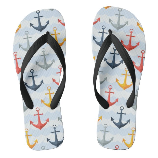 Tongs Motif nautique avec des Ancres (Semelle)