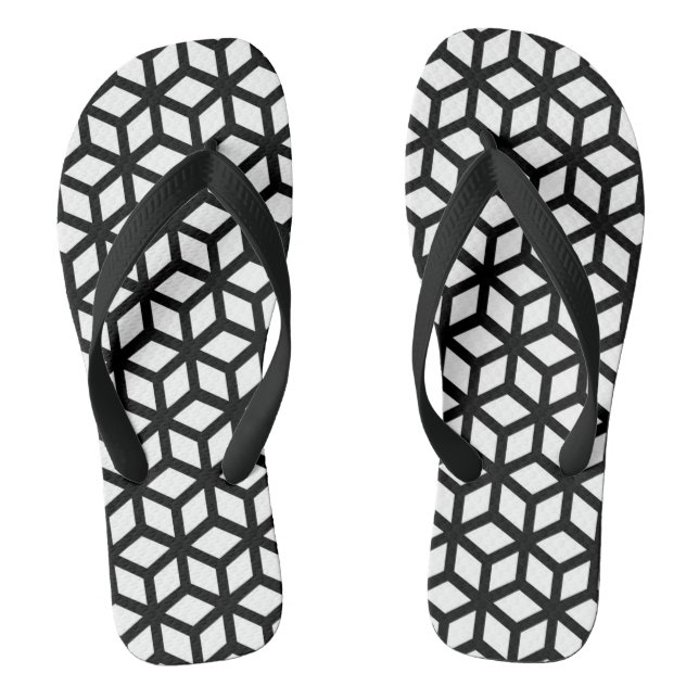 Tongs Motif noir et blanc de cube (Semelle)