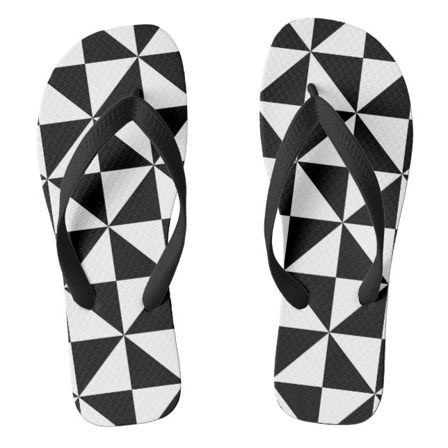 Tongs Motif noir et blanc de triangle (Semelle)
