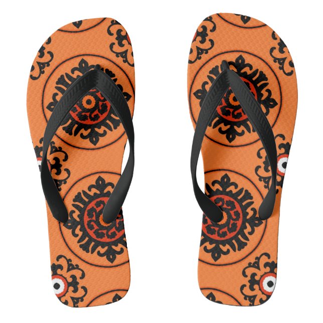 Tongs Motif orange de Suzani (Semelle)