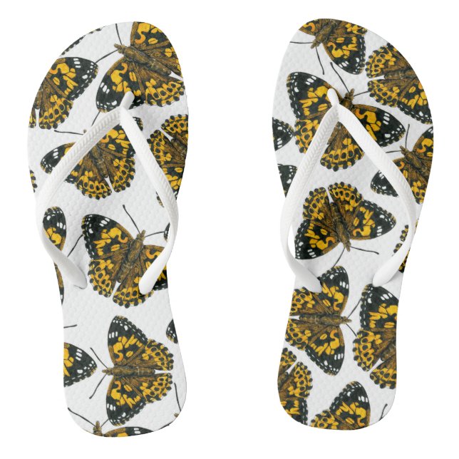 Tongs Motif papillon de femme peinte (Semelle)
