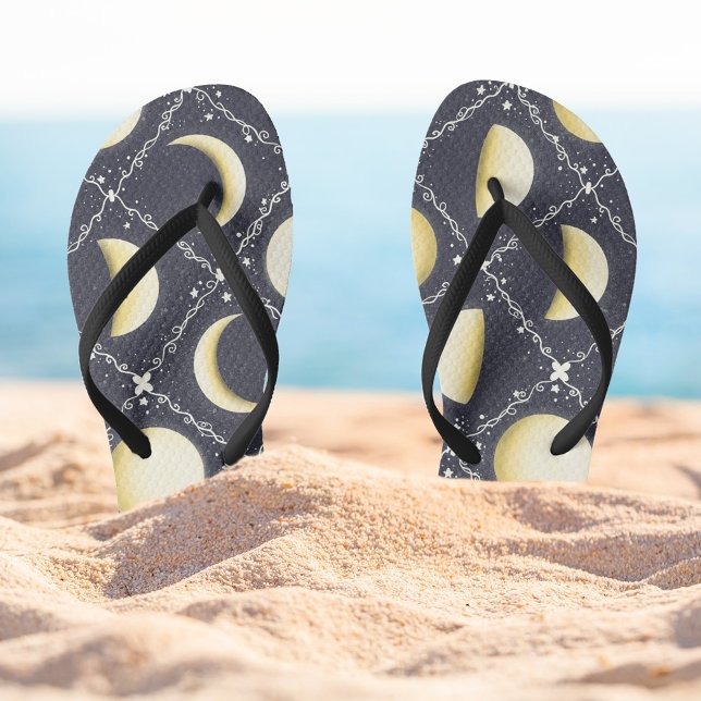 Tongs Motif Phases de lune céleste (Moon Phases FlipFlops)