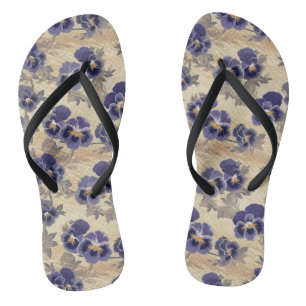Tongs Motif purple Pansy