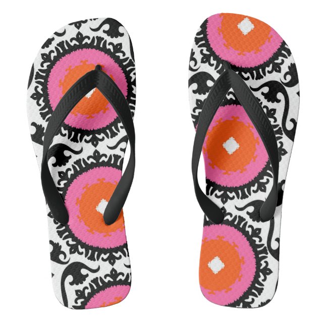 Tongs Motif rose de Suzani (Semelle)