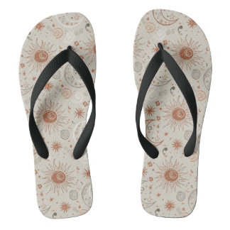 Tongs Motif Soleil et Lune Bohème