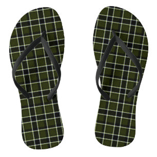 Tongs Motif Tartan Kaki de Camouflage Militaire Moderne