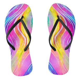 Tongs Motif Tourbillonnant de couleur vive
