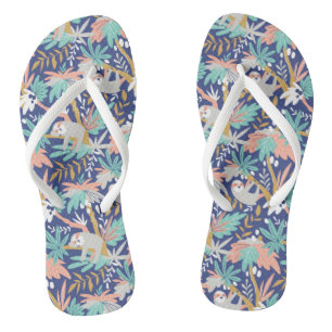 Tongs Motif Tropical Blue Sloth