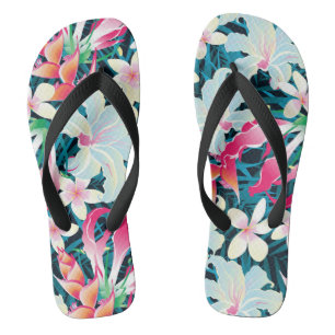 Tongs Motif tropical coloré