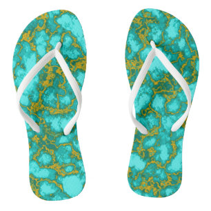 Tongs Motif turquoise