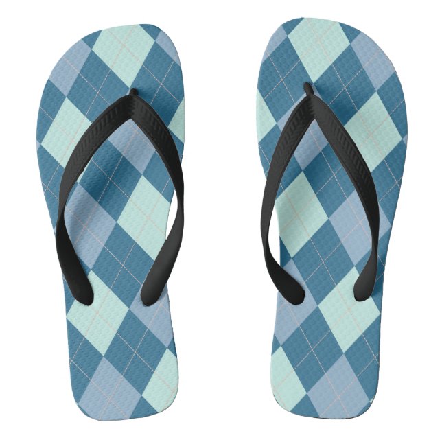 Tongs Motif Vintage Jacquard bleu (Semelle)