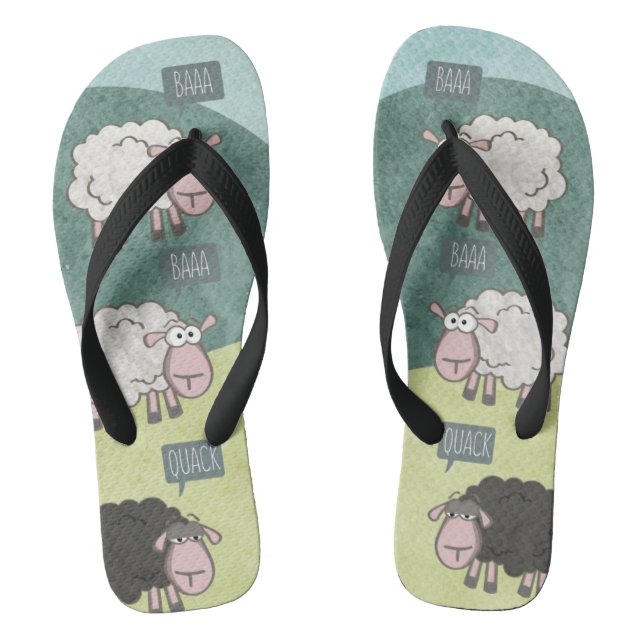 Tongs Moutons drôles rebelles (moutons noirs) (Semelle)