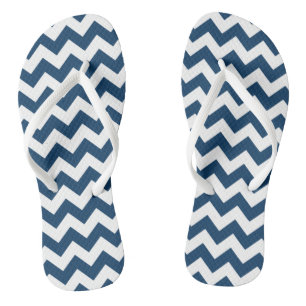 Tongs Navy Zigzag, Navy Chevron, Motif géométrique