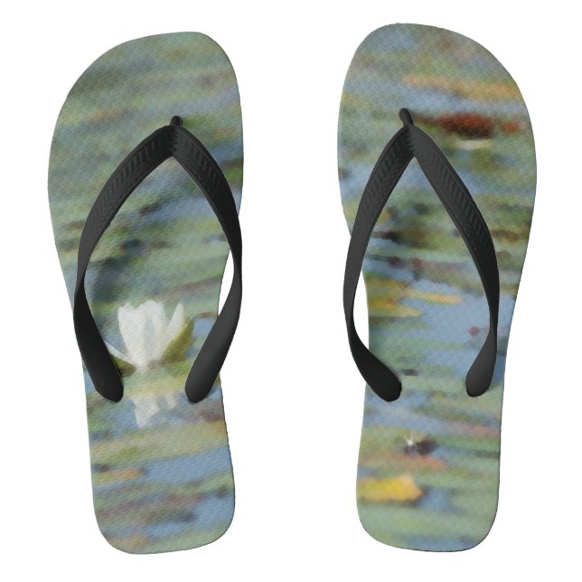 Tongs Nénuphar Lake Flower Watercolor Flip Flops (Semelle)