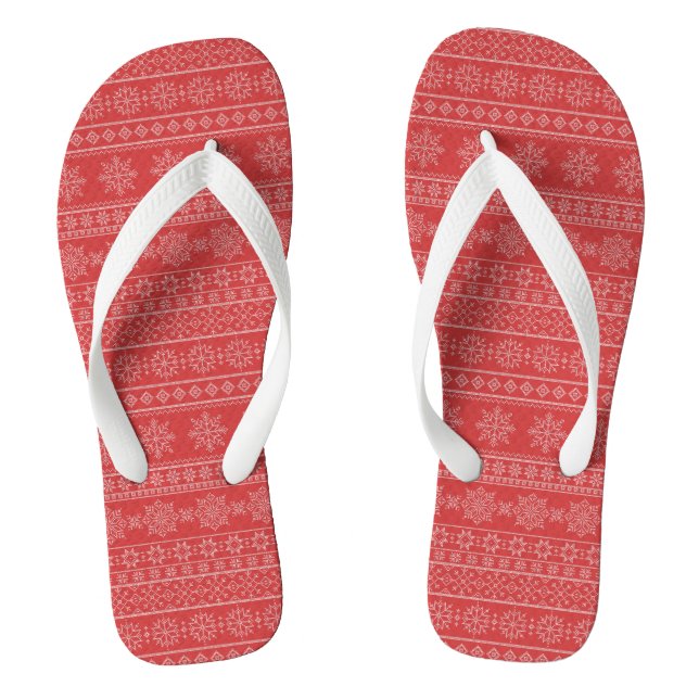 Tongs Noël laide sweat rouge xmas (Semelle)