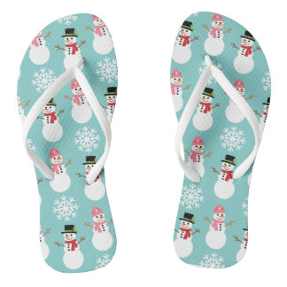Tongs Noël Snowmen