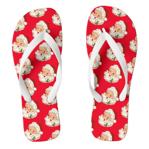 Tongs Noël vintage Retro Jolly Santa Claus