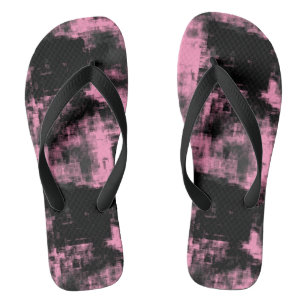 Tongs Noir rose et gris