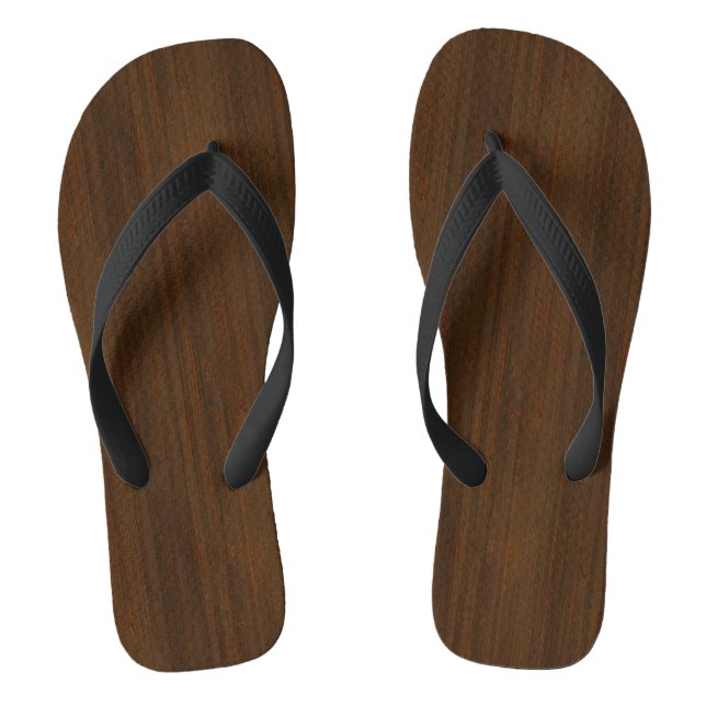 Tongs Noix foncée Brown bambou Grain de bois (Semelle)