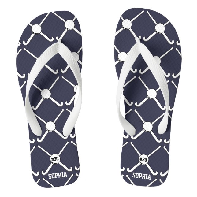 Tongs Nom de l'équipe de hockey sur gazon personnalisé N (Semelle)