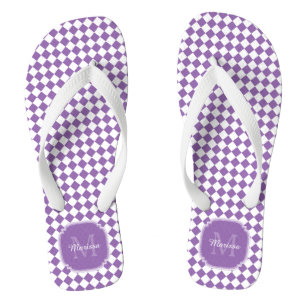 Tongs Nom monogrammé à la mode violet clair