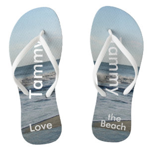 Tongs Nom personnalisé Boucles de sable de plage