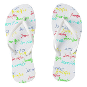Tongs Nom personnalisé motif Lanières minces Flip Flops
