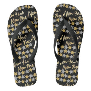 Tongs Nouvel An, Joyeux Nouvel An 2023 Festive Noir