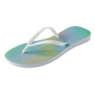 Tongs Nuages de marbre rose bleu et vert