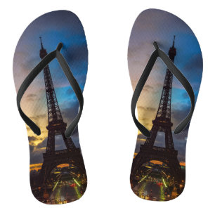 Tongs Nuit au jour le jour sur la tour Eiffel du Trocade