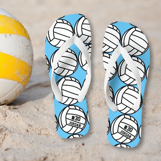 Tongs Numéro, nom, équipe du joueur de volley-ball perso (Créateur téléchargé)