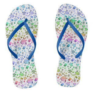 Tongs Ocean Life Rainbow Watercolor Motif