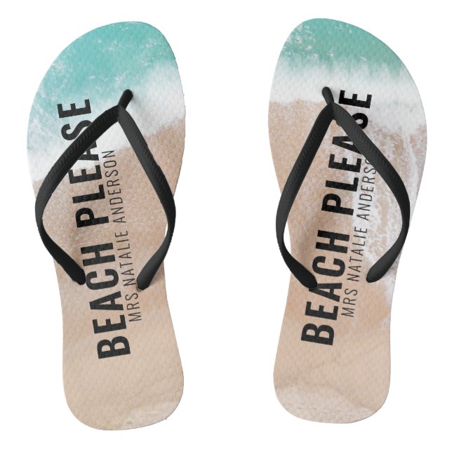 Tongs Offre de plage océanique été drôle typographie (Semelle)