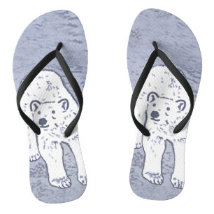 Tongs Ours polaire sur la peinture sur glace - Art origi