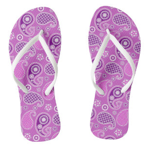 Tongs Paisley Motif, Lilac et Amethyst Purple