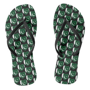 Tongs Pakistan Drapeau couleurs Coeurs Motif patriotique