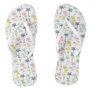 Tongs Palmier en pastel par le motif de plage