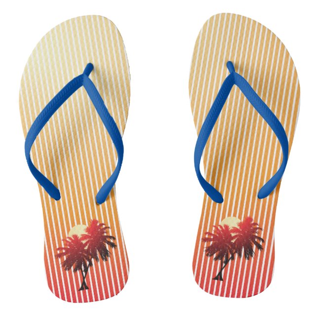 Tongs Palmiers au coucher du soleil Vacances tropicales (Semelle)