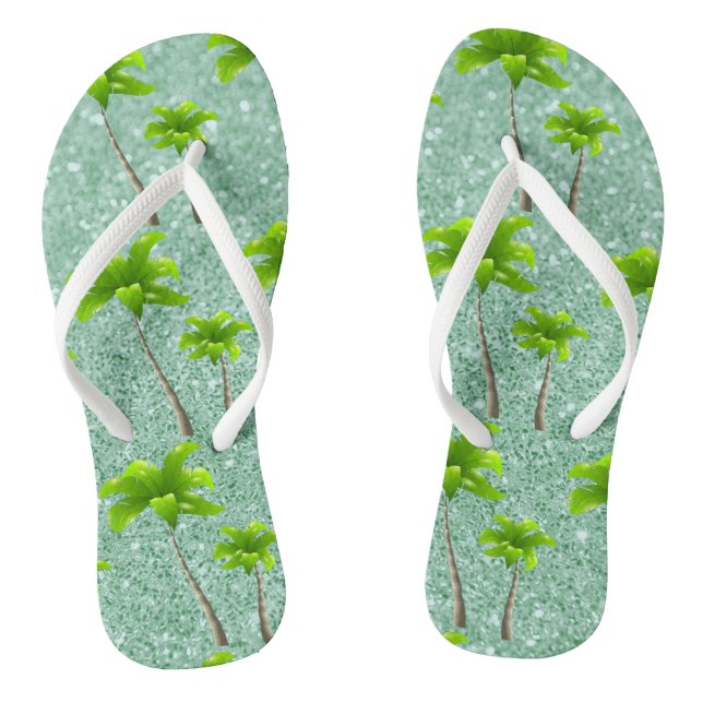 Tongs Palmiers verts mous de brise tropicale (Semelle)