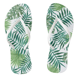 Tongs Palmiers verts tropicaux