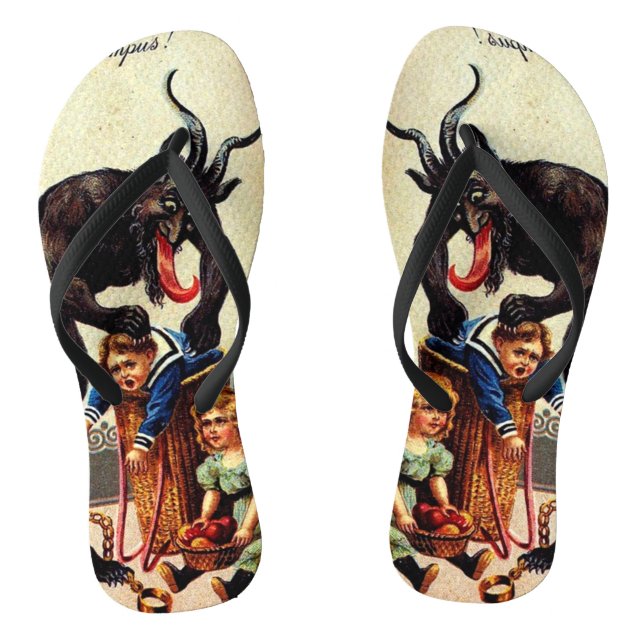 Tongs Panier Krampus Enfants Fêtes de Noël Flip Flops (Semelle)