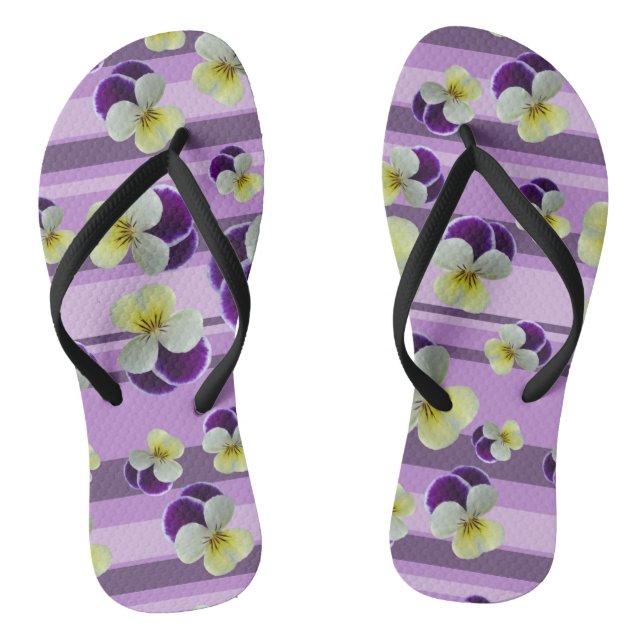 Tongs Pansies violettes (Semelle)