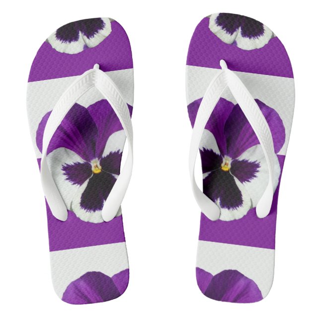 Tongs Pansy pourpre et blanc (Semelle)
