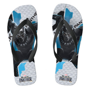 Tongs Panthère noire   Graphique de caractères haute tec