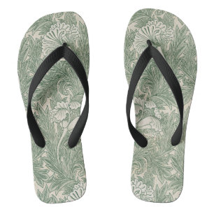 Tongs papier peint textile tulipe william morris vert
