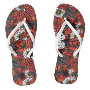 Tongs Papillon blanc et rose