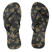 Papillon motif glam doré et noir