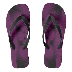 Tongs Papillon Violet Noir Pétales